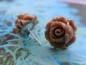 Preview: Braune Rose Ohrstecker Blume Blüte